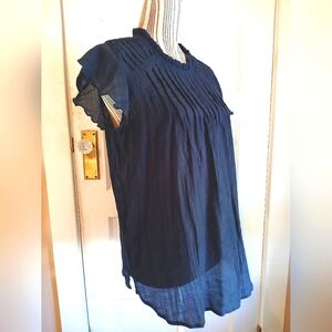Nanette Lepore sleeveless navy blouse - l
